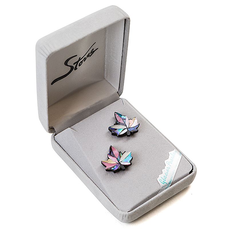 Glacier Pearle Abalone Earrings - Maple Leaf Blush