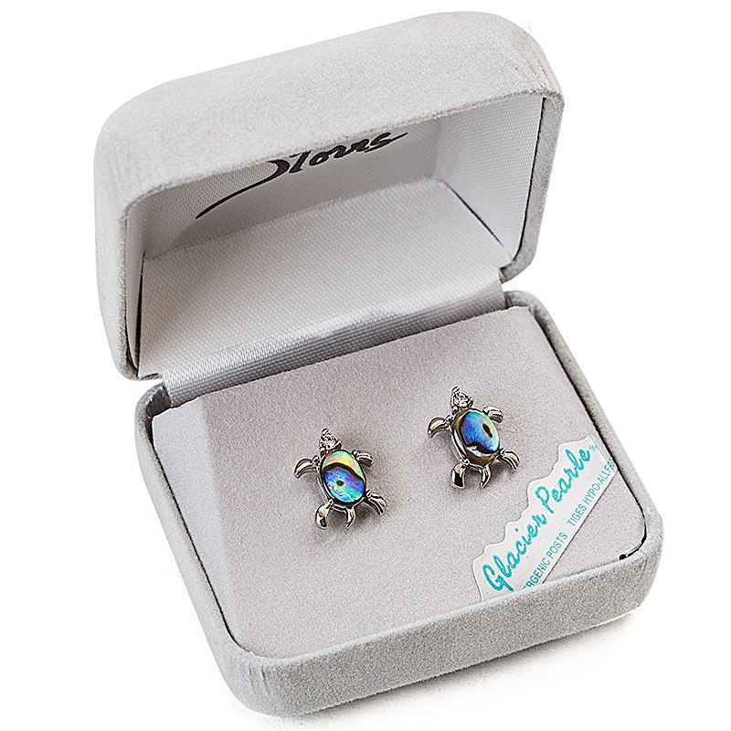 Glacier Pearle Abalone Earrings - Turtle