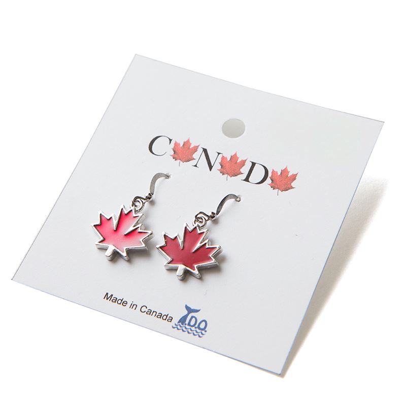 Red Maple Leaf Earrings