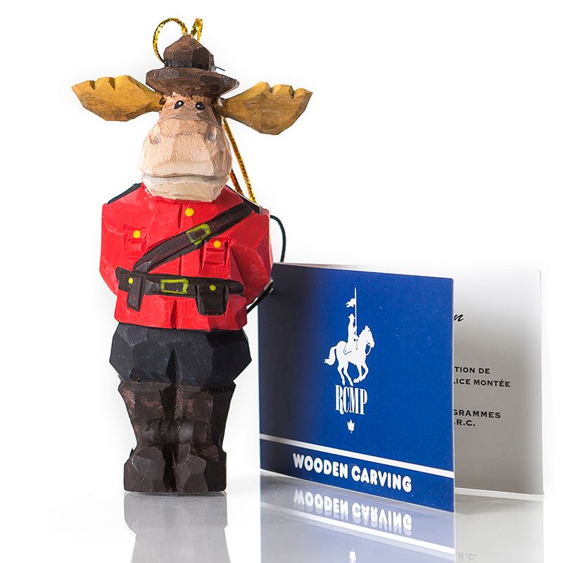 Canadian Wooden Ornament - RCMP Moose Officer