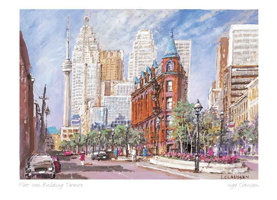 Art Card by Inge Claussen - Flat Iron Building Toronto