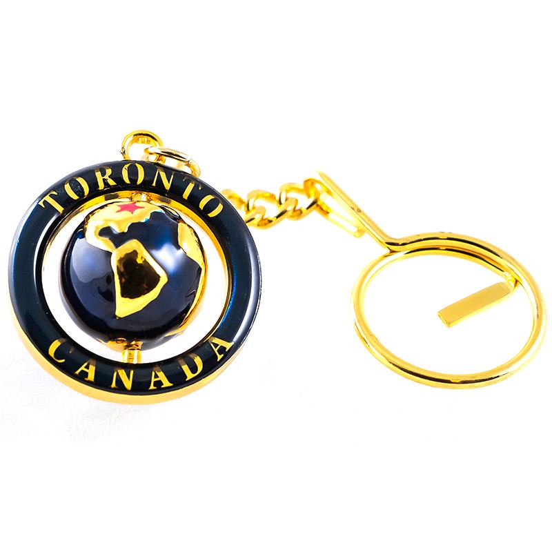 Toronto Keychain with Metal Revolving Globe