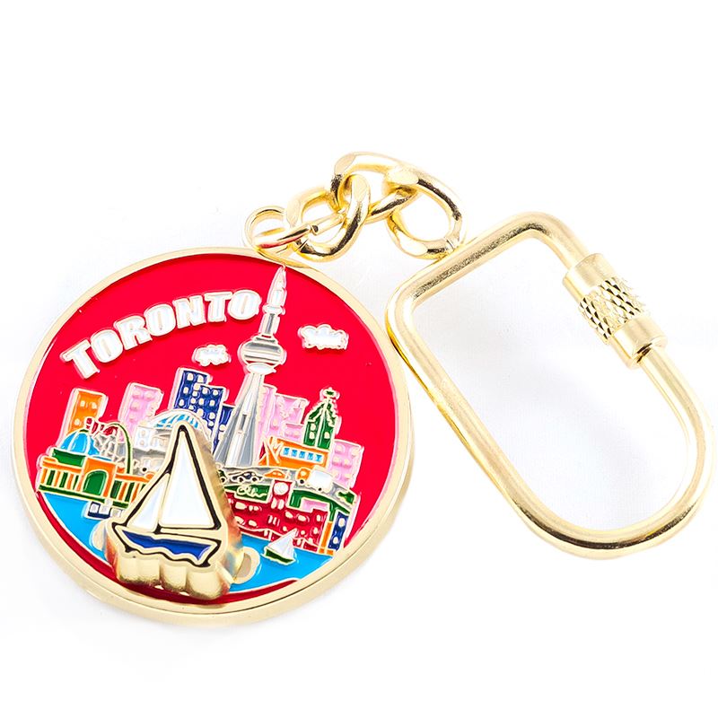 Toronto Skyline Metal Keychain with Swaying Yatcht