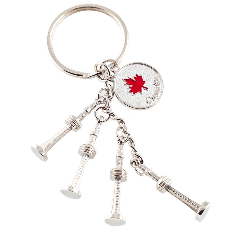 Toronto Keychain with Miniature Silver CN Towers