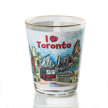 Shot Glass I Love Toronto Watercolor