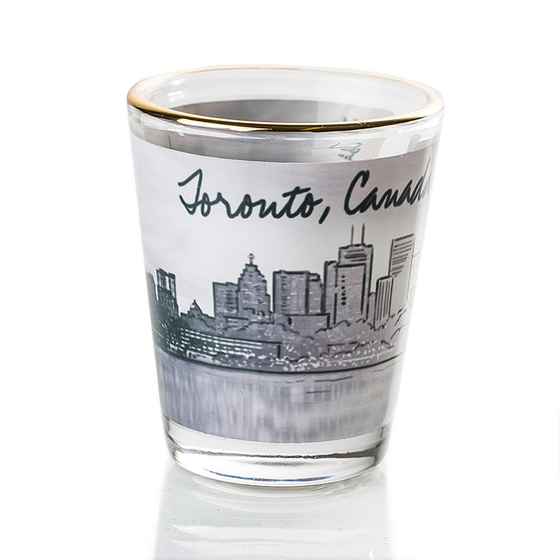 Toronto Skyline Black and White Shot Glass