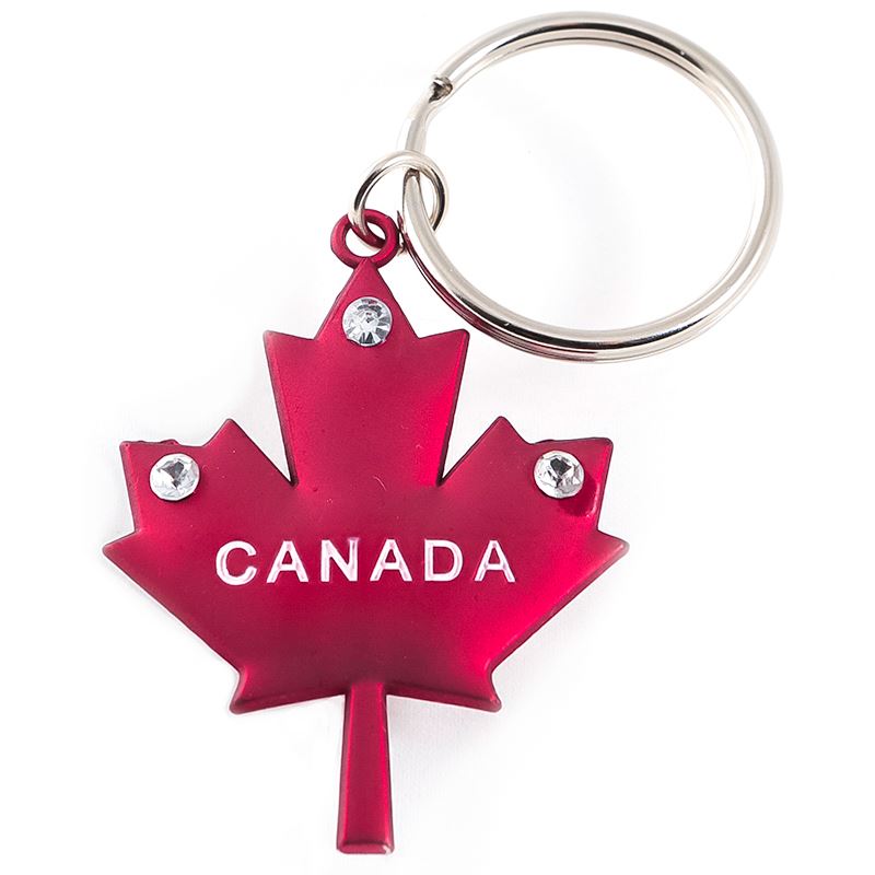 Canada Keychain - Red Maple Leaf Metal