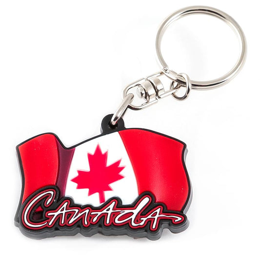 Canadian Keychain - Flutter Canada Flag Rubber