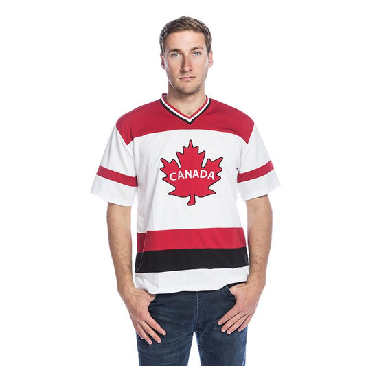 Canada Maple Leaf Hockey Jersey - White & Red