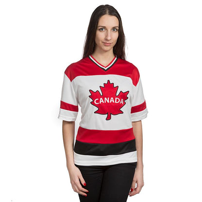 Canada Maple Leaf Hockey Jersey - White & Red