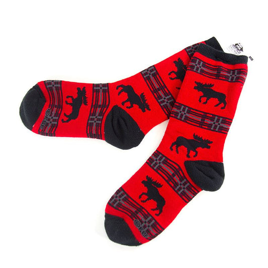 Classic Moose Plaid Cres Socks - Unisex