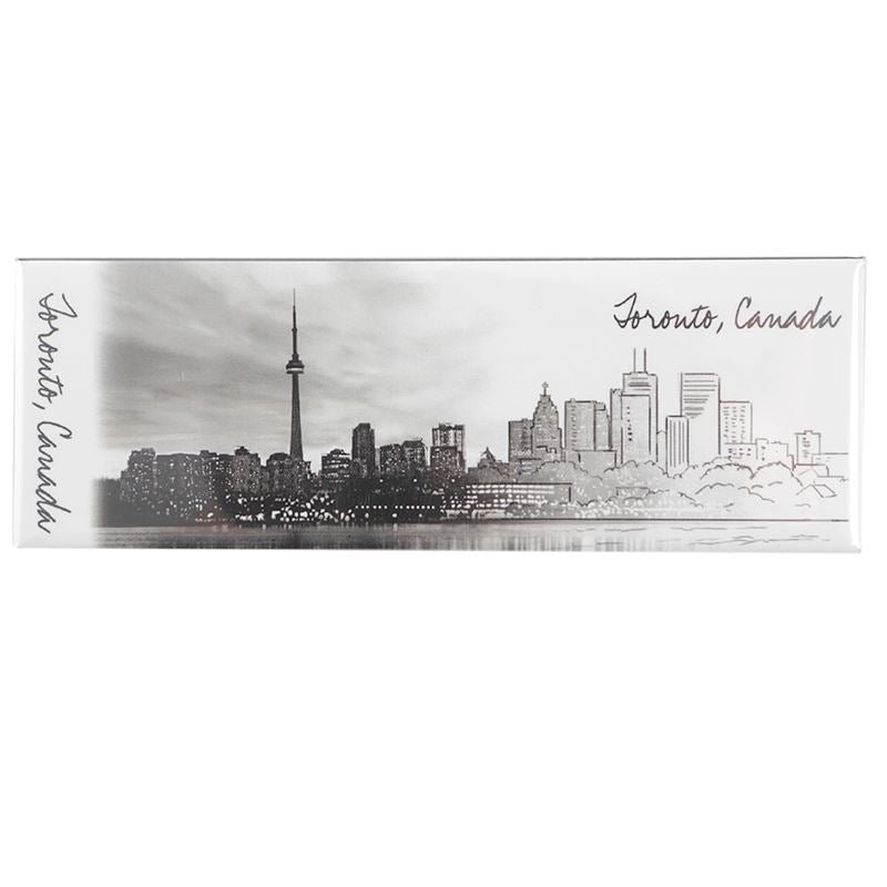 Photo Magnet - Black and White Toronto Skyline 1.5" x 4.5"