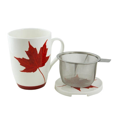 Memories of Canada Red Maple Leaf Tea Infuser Mug – Fine Bone China