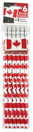 Canadian Flag Pencils and Eraser Set