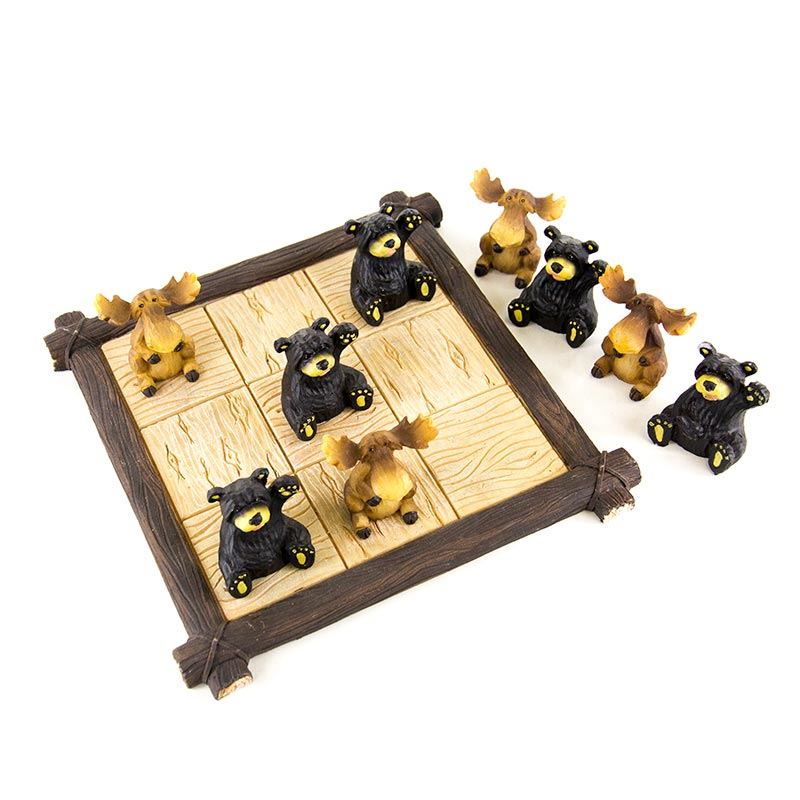 Bear and Moose Tic Tac Toe Set