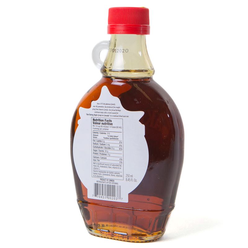 Pure Maple Syrup Canada Grade A Amber 250ml - Jakeman's Maple Products