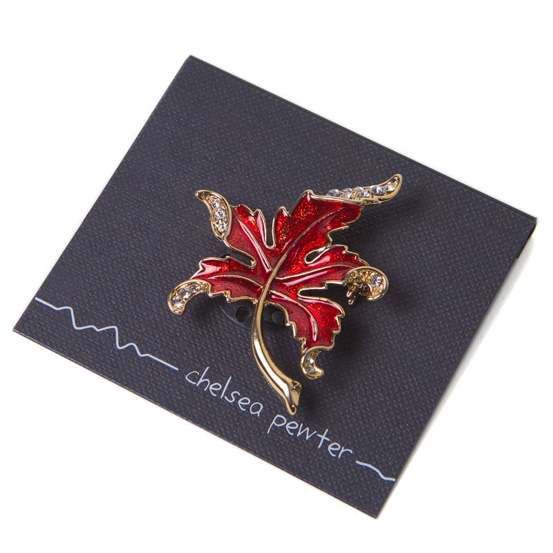 Canadian Pewter Brooch - Fluttering Maple Leaf