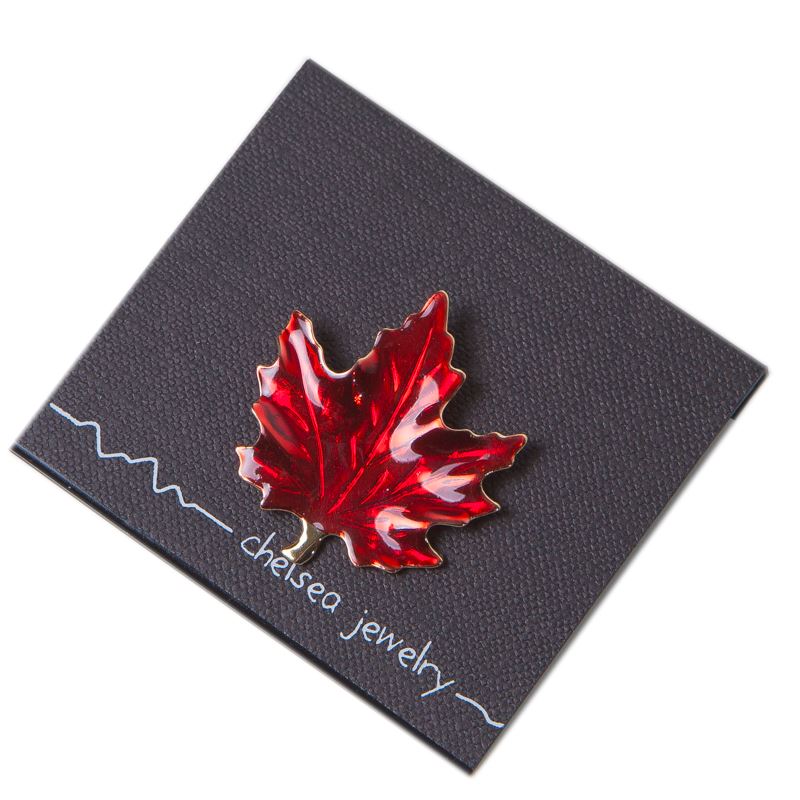 Canadian Pewter Brooch - Tiny Red Maple Leaf