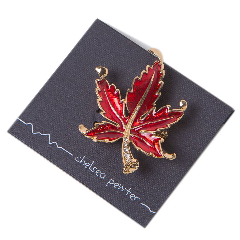 Canadian Pewter Brooch - Sparkle Maple Leaf