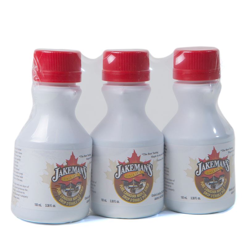 Jakeman's Pure Maple Syrup Canada Grade A Amber - 100ml x 3 Pack Jug