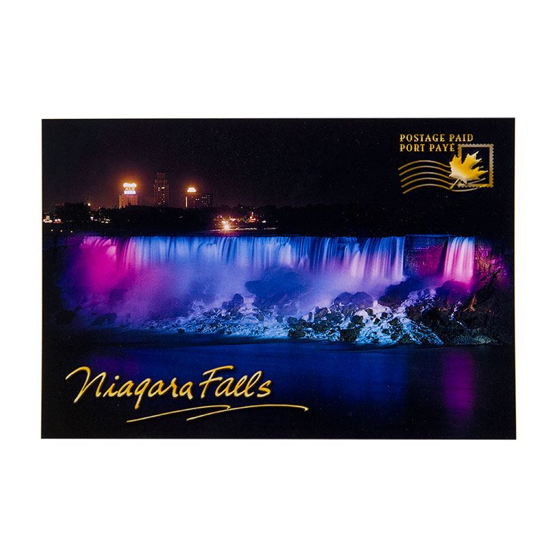 Postage Paid Postcard - the American Falls at Night