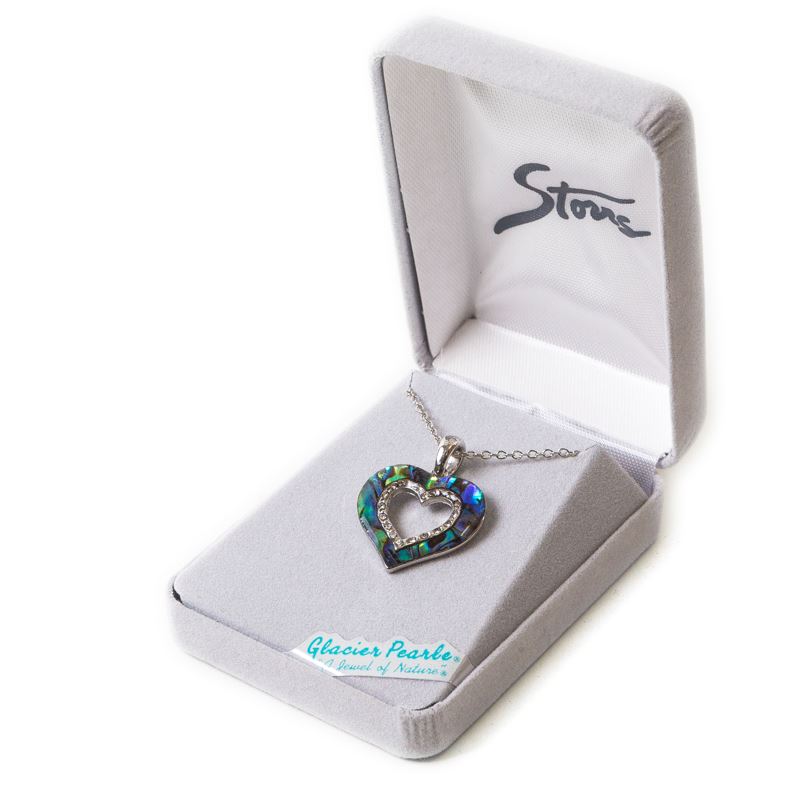 Glacier Pearle Abalone Necklace - Sparkle Heart