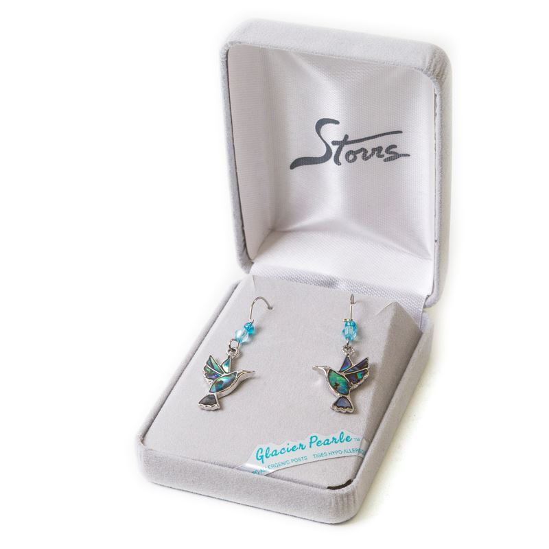 Glacier Pearle Abalone Earrings - Hummingbird