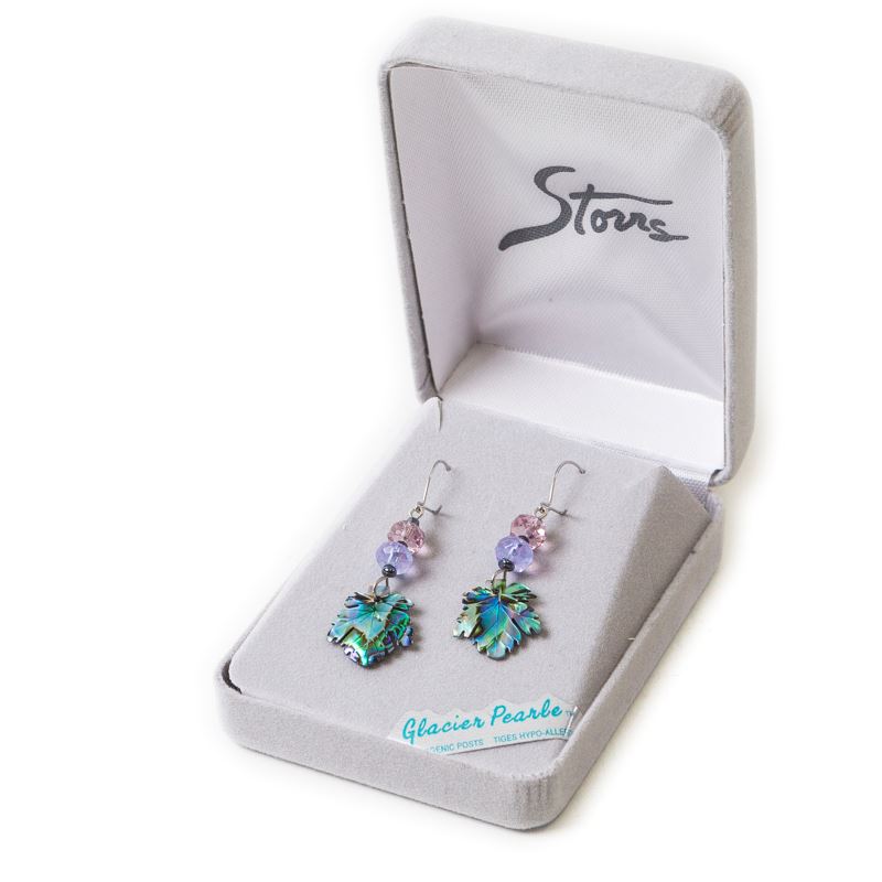 Glacier Pearle Abalone Earrings - Maple Leaf Jewels