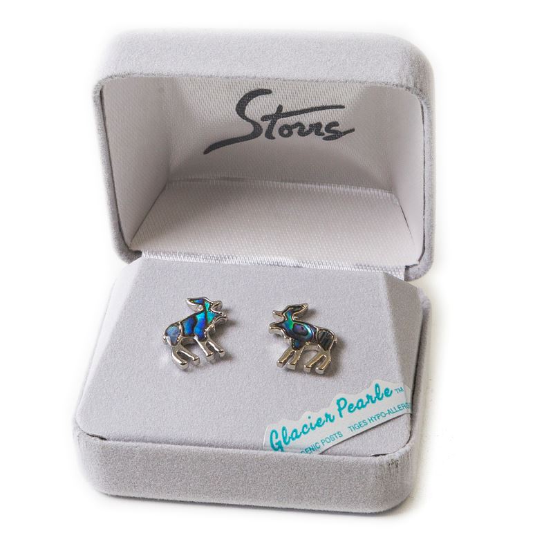 Glacier Pearle Abalone Earrings - Moose