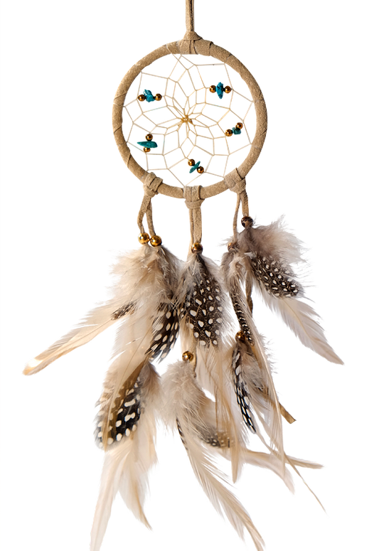 Dream Catcher - Polka Dot Plumage - Tan - 2.5"