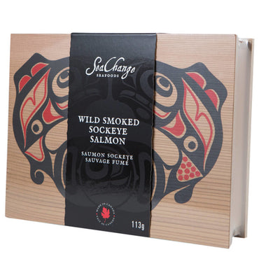 Canadian Wild Sockeye Smoked Salmon in a Cedar Box - 113 g