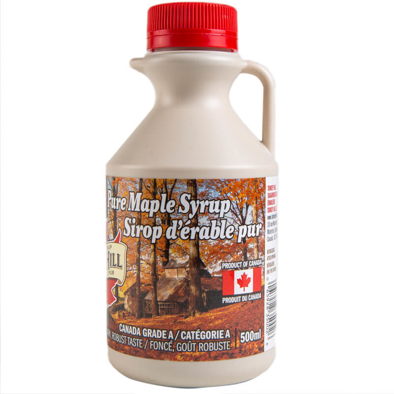 Turkey Hill Pure Maple Syrup - 500ml Canada Grade A Dark Robust Taste in Traditional Jug