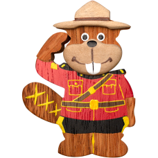 Canadian Wooden Magnet - RCMP Beaver Officer