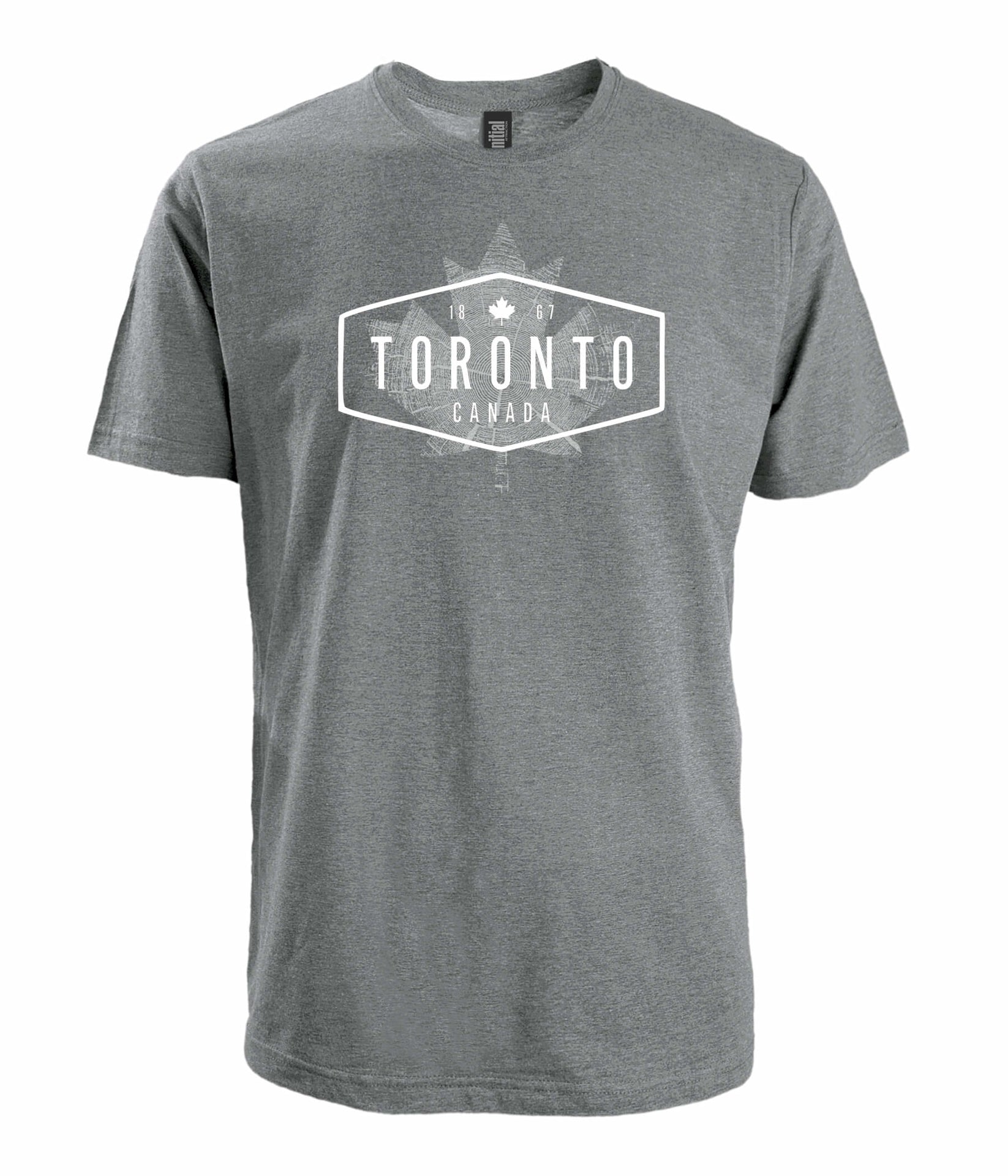 Toronto Canada T-Shirt with Maple Leaf Design in Heather Gray - Unisex