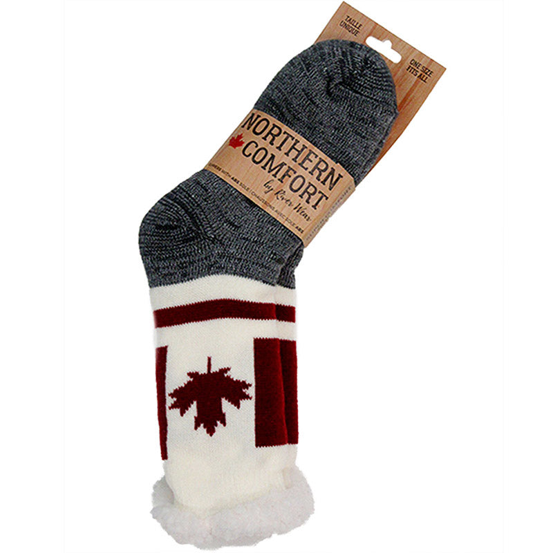 Canada Flag Socks With Abs Sole - Adult