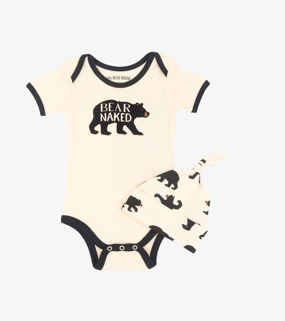 Bear Naked Baby Bodysuit with Hat