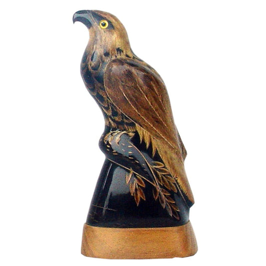 Hand Carved Buffalo Horn Sculpture - Eagle 6"