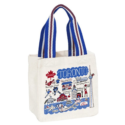 Toronto Iconic Illustrated Landmarks Mini Tote by Julia Gash