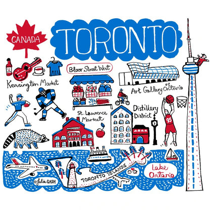 Toronto Iconic Illustrated Landmarks Mini Tote by Julia Gash