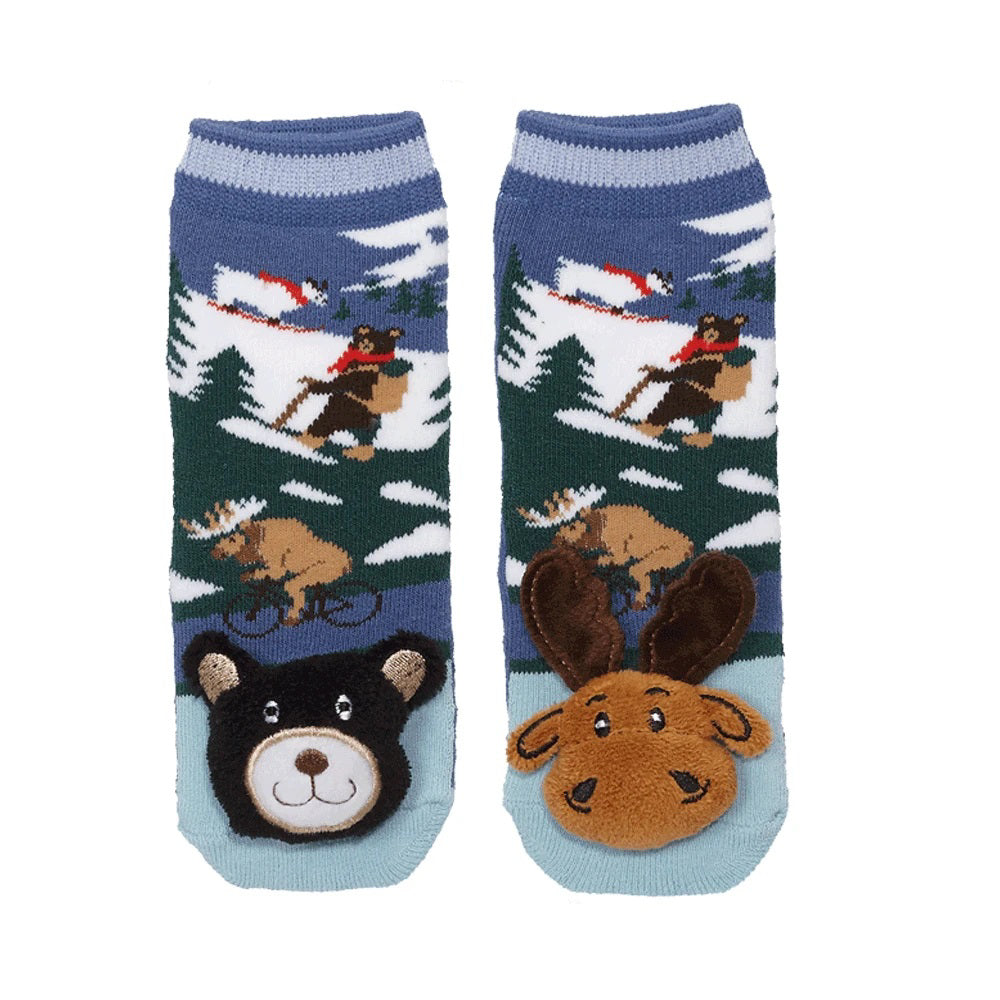 Lil' Traveller baby socks - Mismatch! Mountain Moose/ Black Bear