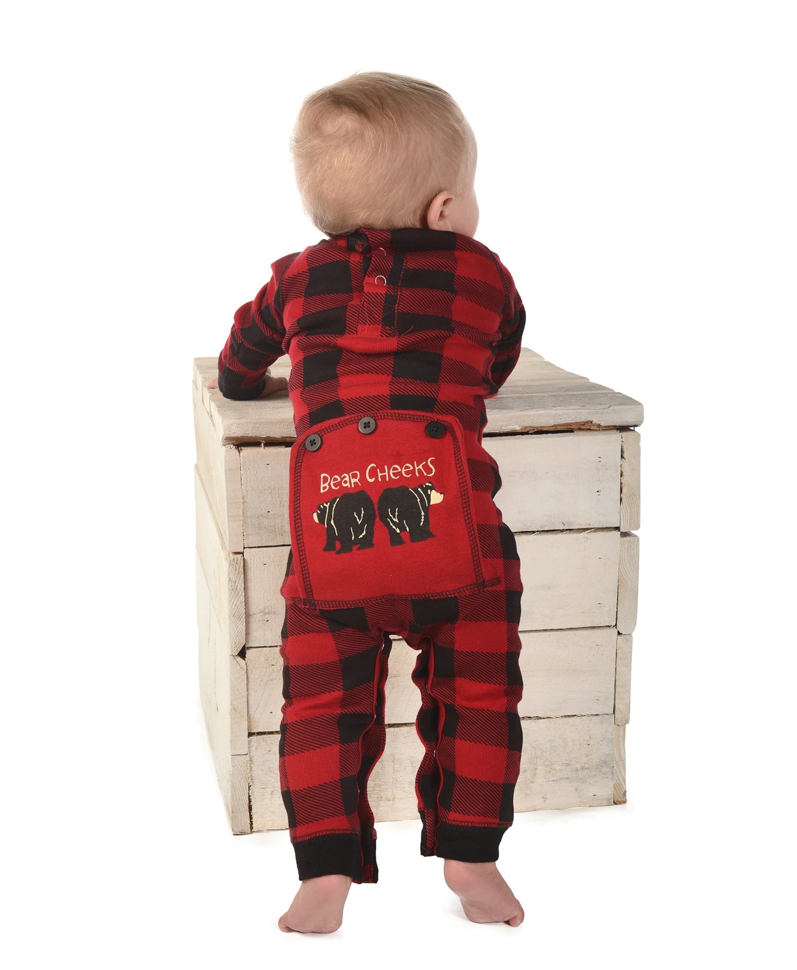 Bear Cheeks Infant Plaid Onesie Flapjack