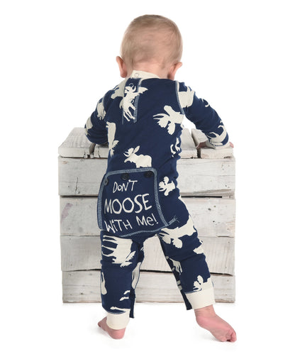 Classic Moose Infant Blue Onesie Flapjack