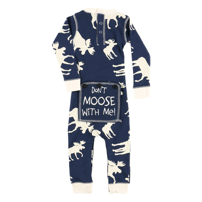 Classic Moose Infant Blue Onesie Flapjack