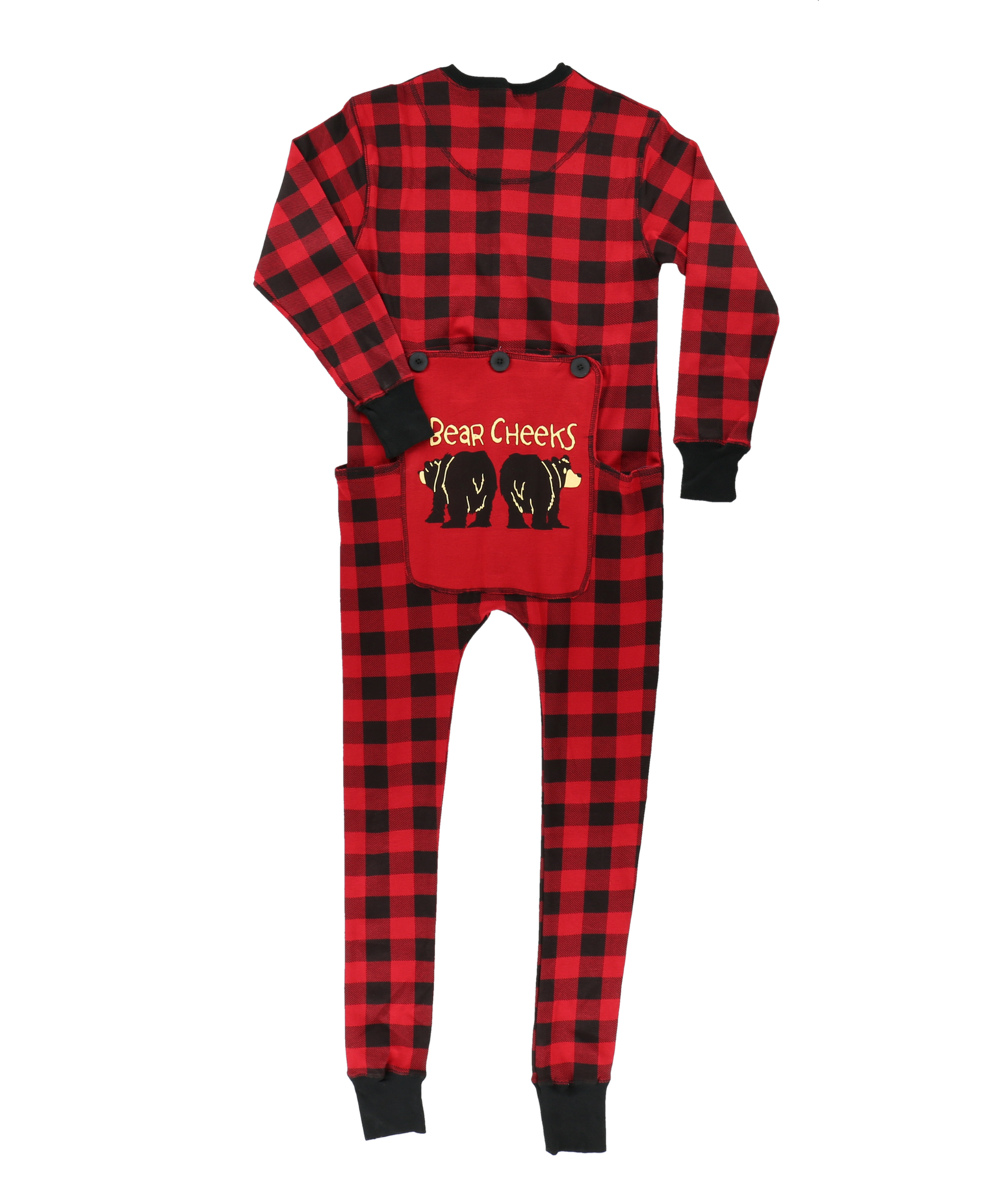 Bear Cheeks Adult Plaid Onesie Flapjack