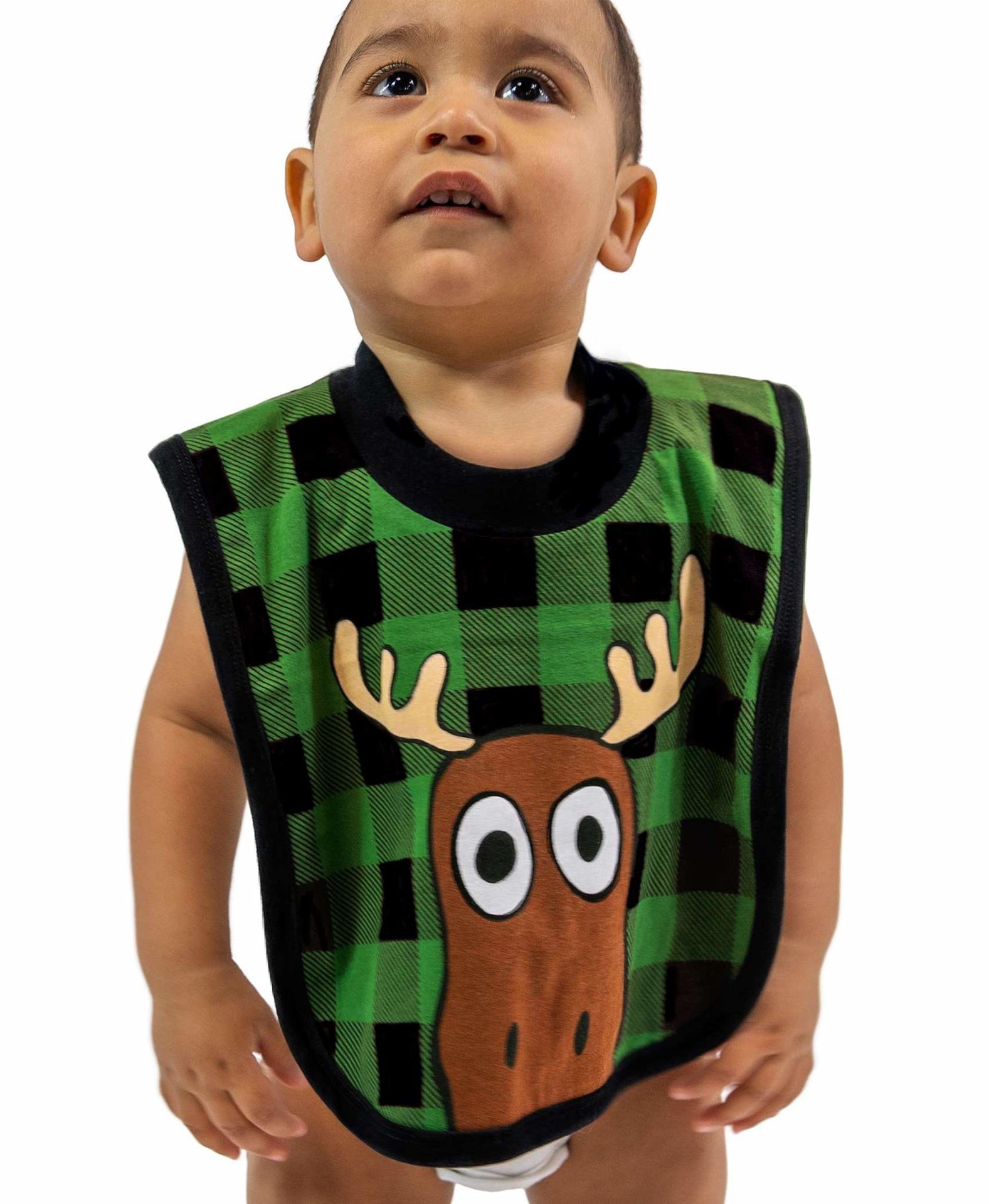 Moose Plaid - Infant Bib