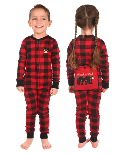 Bear Cheeks Kid & Youth Plaid Onesie Flapjack