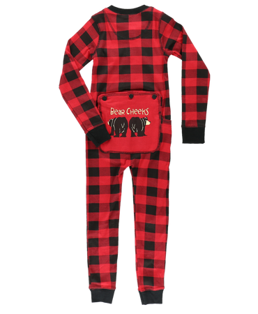 Bear Cheeks Kid & Youth Plaid Onesie Flapjack