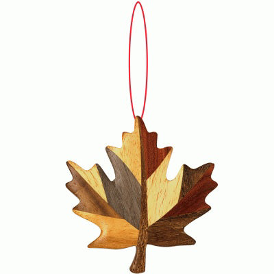 Canadian Wooden Ornament- Maple Leaf Mosaic