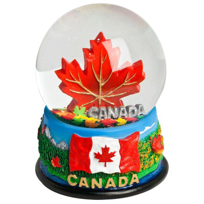 Canadian Maple Leaf Snow Globe - 60mm Polyresin