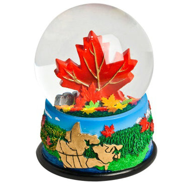 Canadian Maple Leaf Snow Globe - 60mm Polyresin